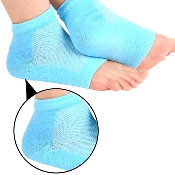 Silicone gel heel socks in various colors. Silicone gel heel socks in various colors.
